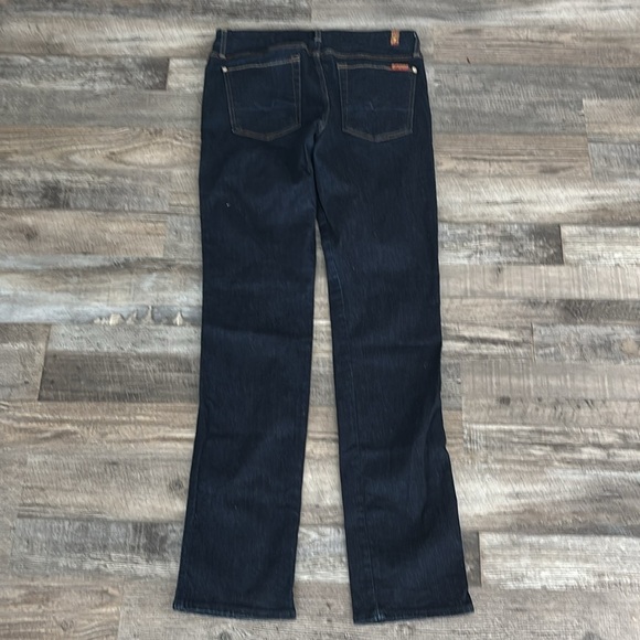 7 For All Mankind Karah Straight Leg Dark Wash Jeans 32 - Picture 6 of 9